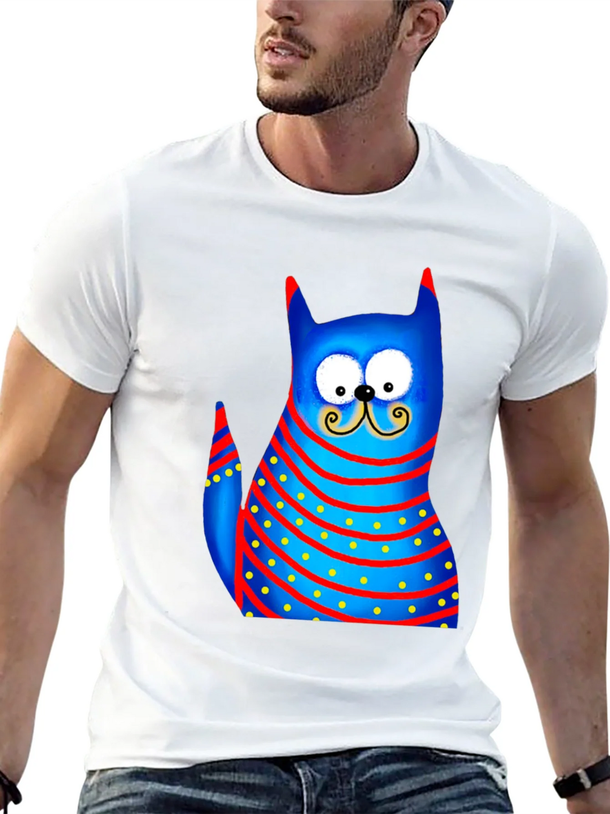 Cartoon Cat Graphic Tee - Whimsical Style product image 11