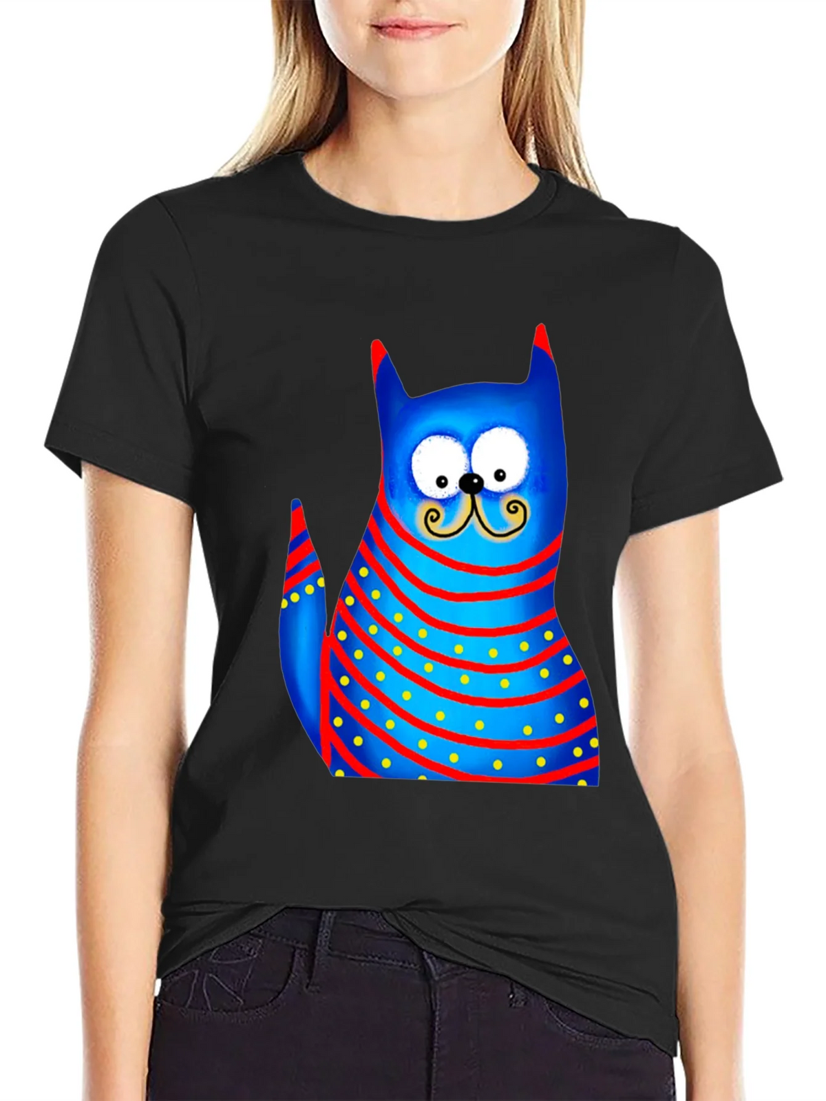 Cartoon Cat Graphic Tee - Whimsical Style product image 2