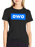 OWO Graphic T-Shirt - Blue on Black product image 1