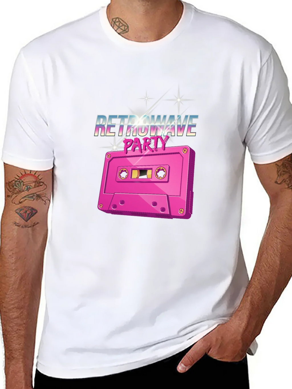 Retrowave Party Cassette Tape Graphic T-Shirt product image 7