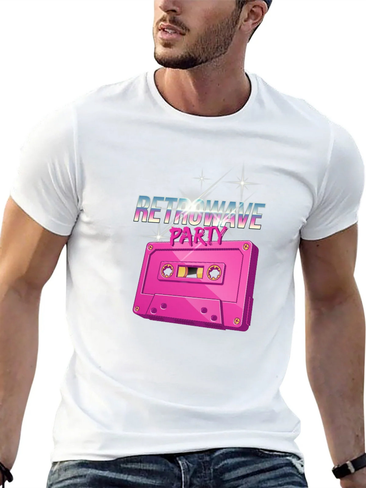 Retrowave Party Cassette Tape Graphic T-Shirt product image 10