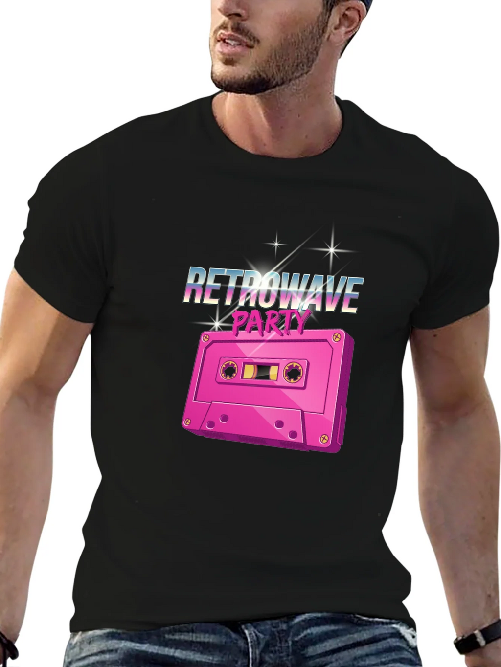 Retrowave Party Cassette Tape Graphic T-Shirt product image 6