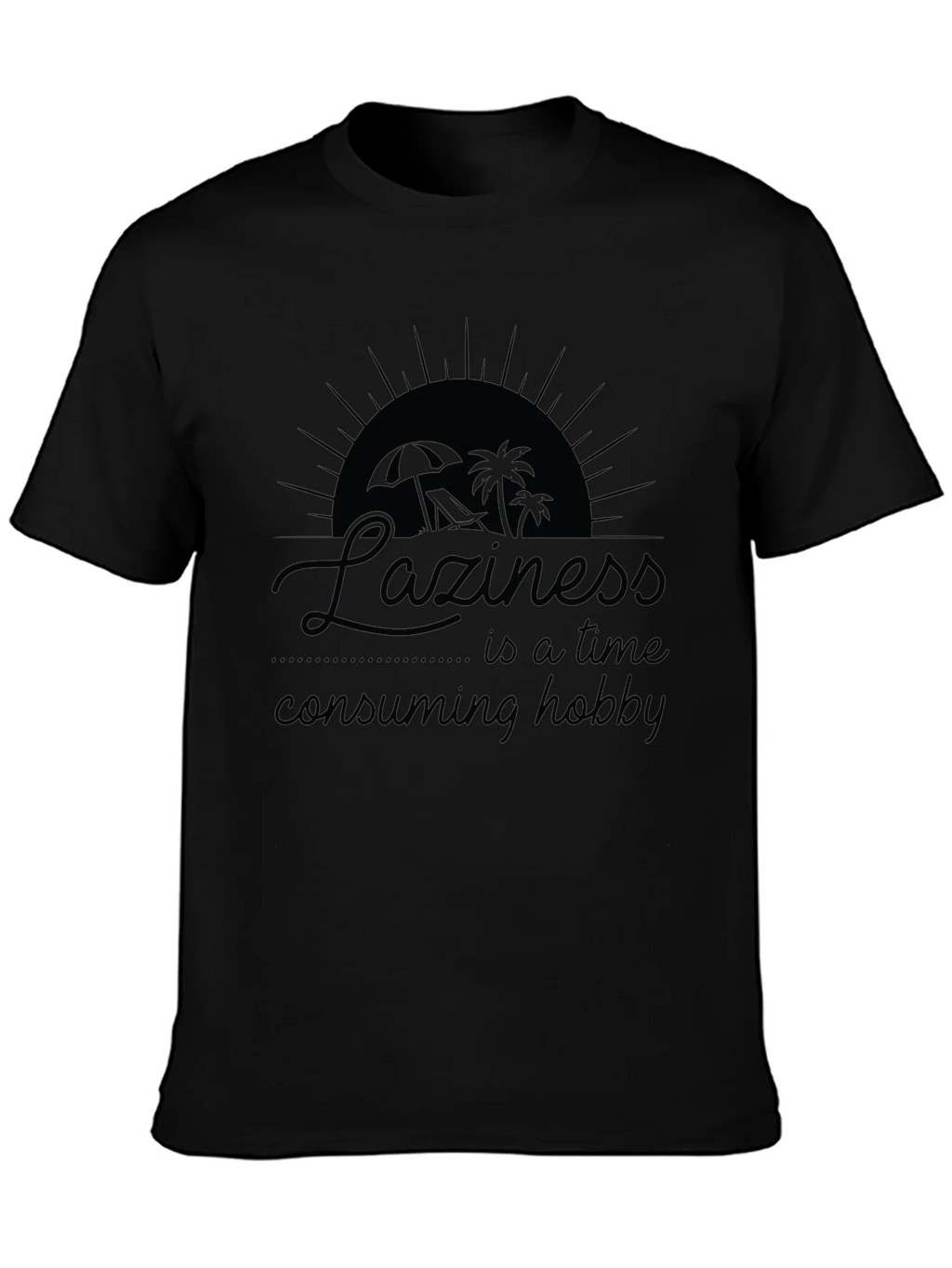 Laziness Hobby Black Graphic T-Shirt product image 3