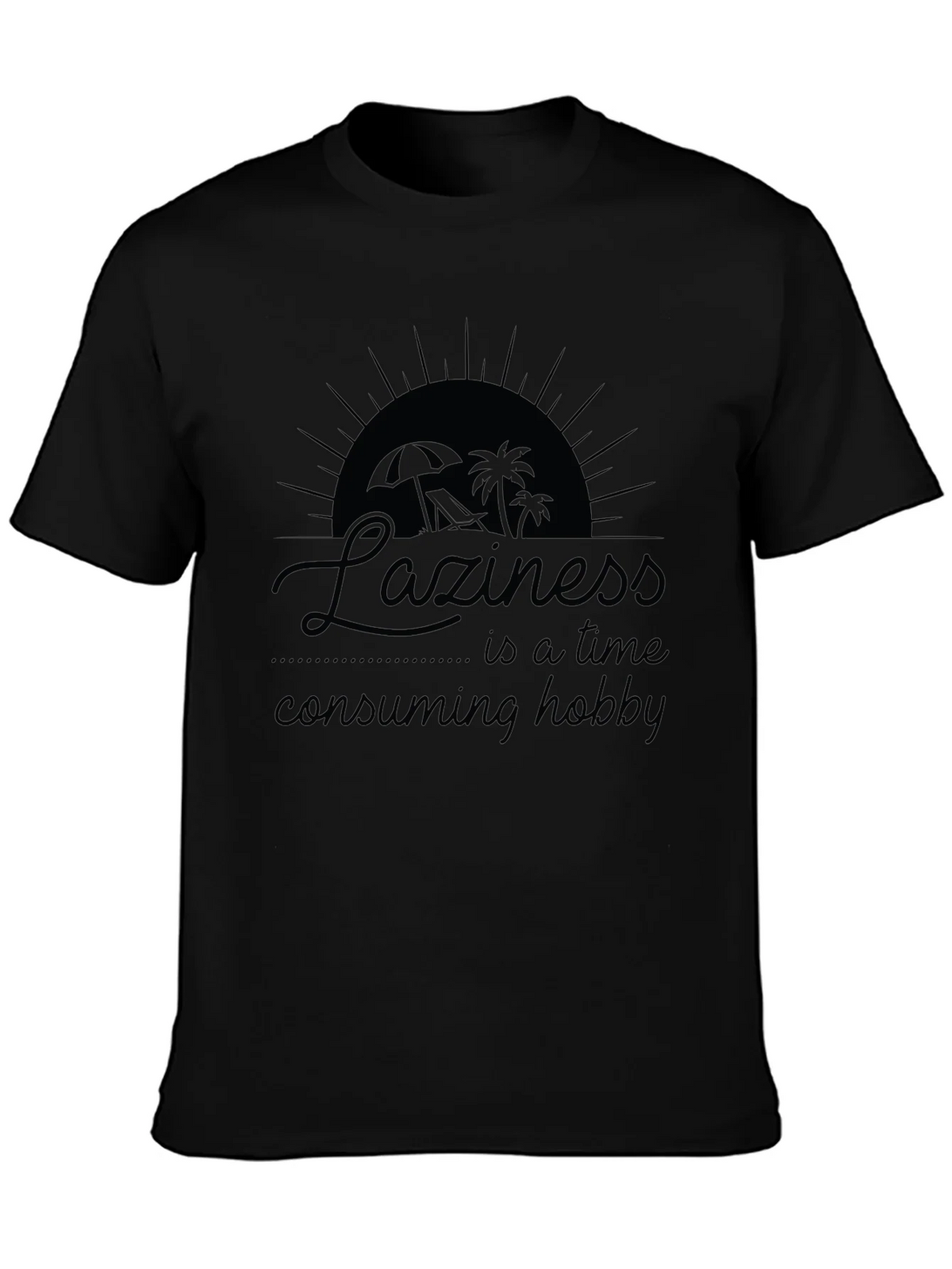 Laziness Hobby Black Graphic T-Shirt product image 3