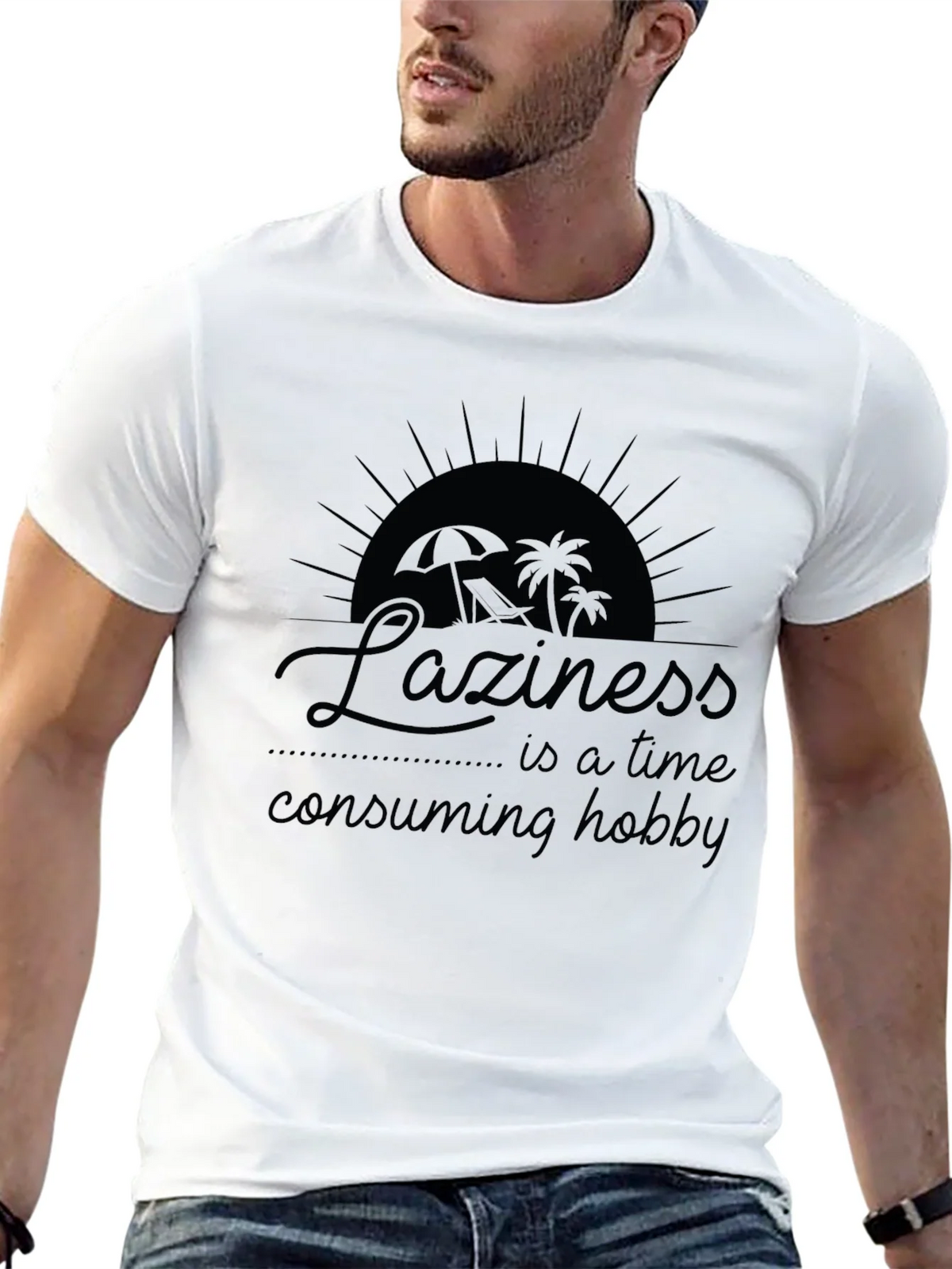 Laziness Hobby Black Graphic T-Shirt product image 12