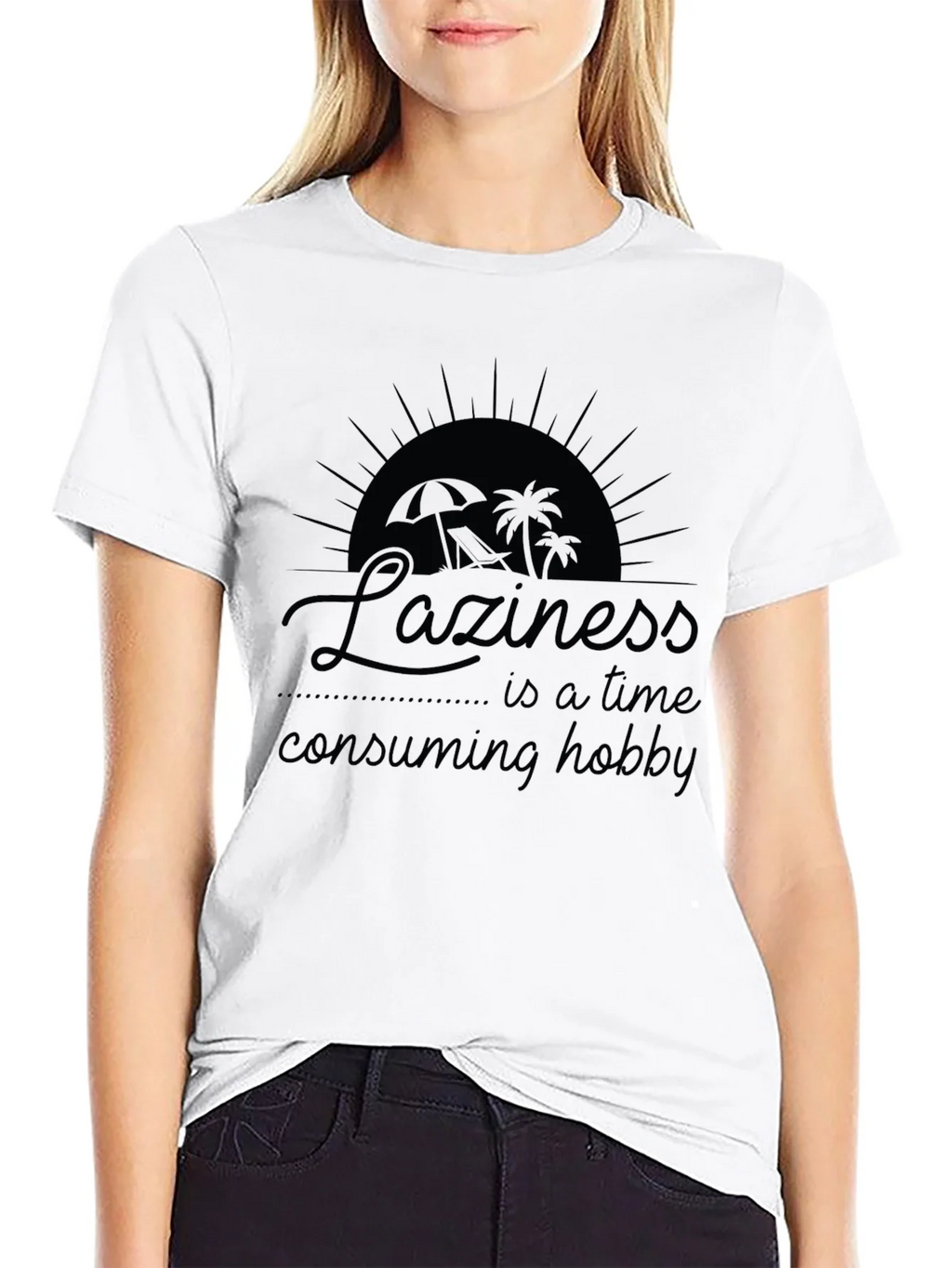 Laziness Hobby Black Graphic T-Shirt product image 8
