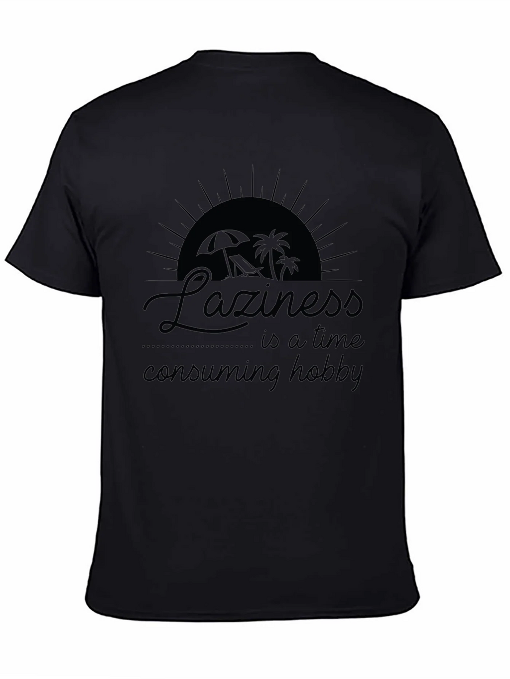 Laziness Hobby Black Graphic T-Shirt product image 4