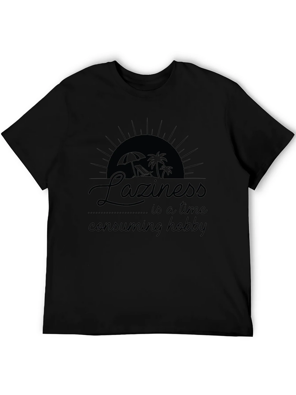 Laziness Hobby Black Graphic T-Shirt product image 5