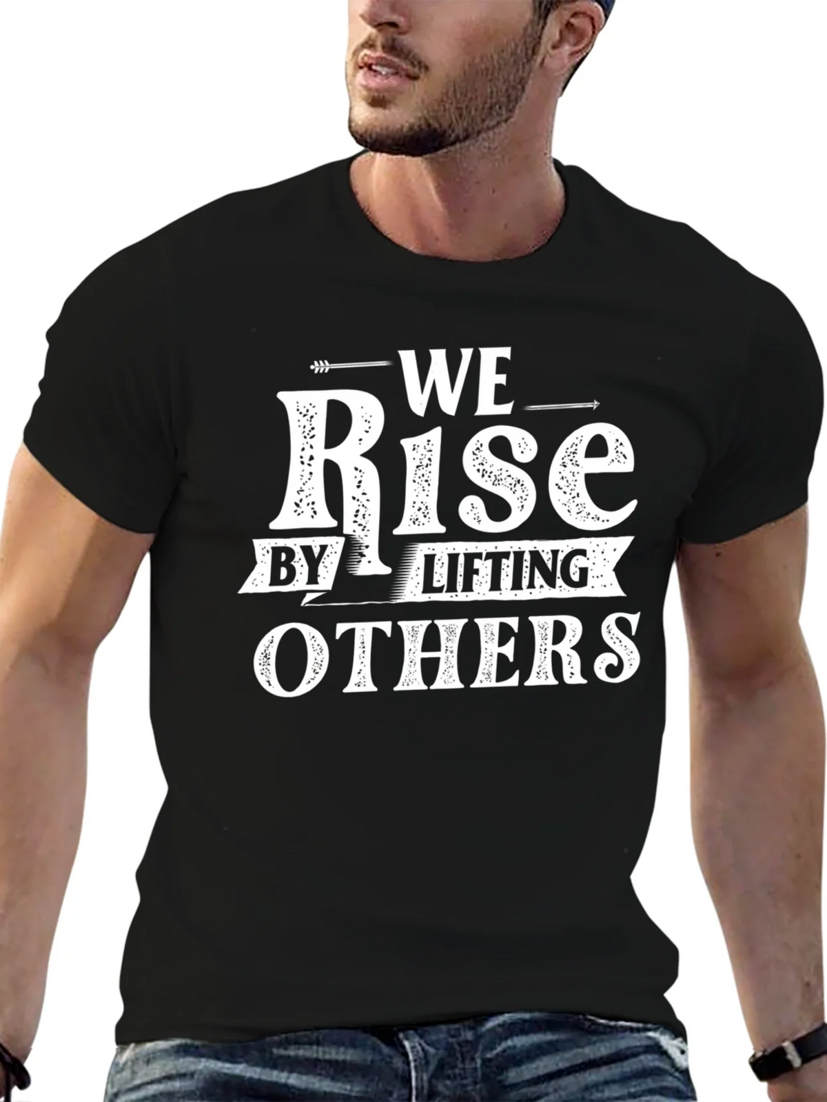 Rise by Lifting Others Graphic Tee - Black product image 6