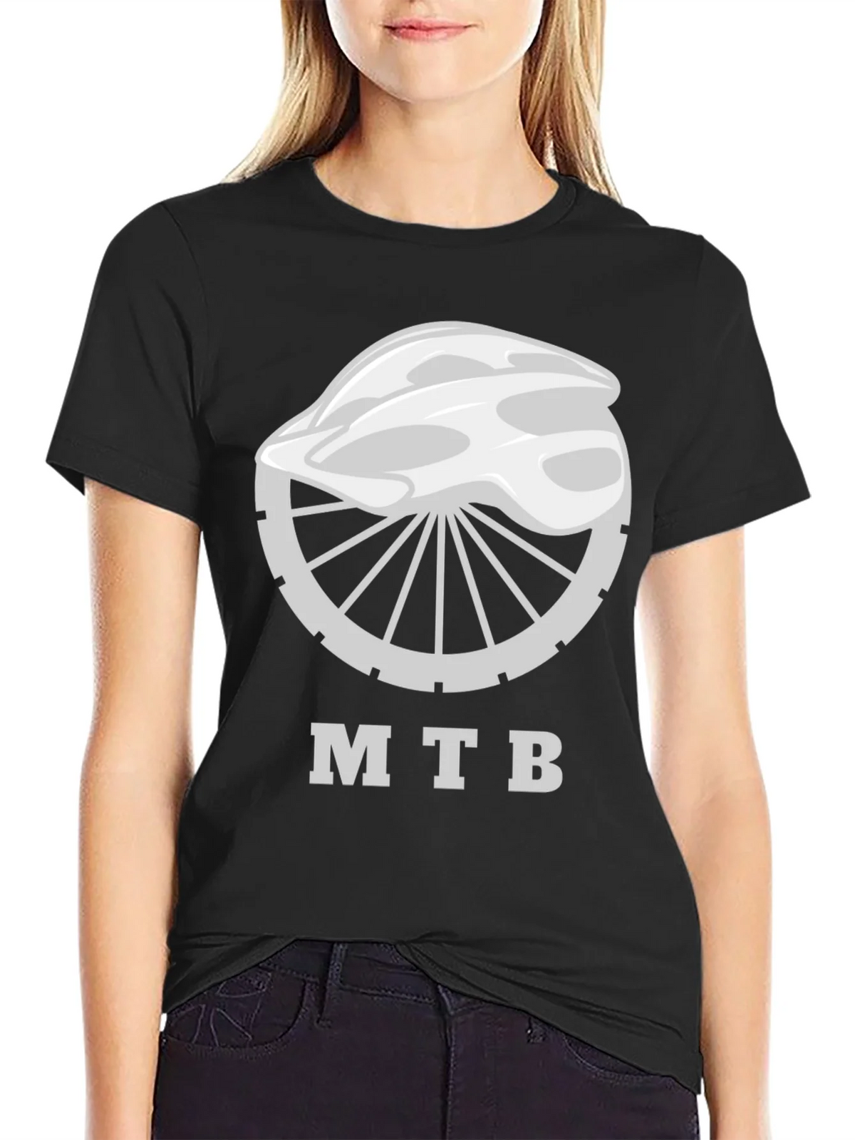 MTB Bike Helmet Graphic Tee - Black product image 1