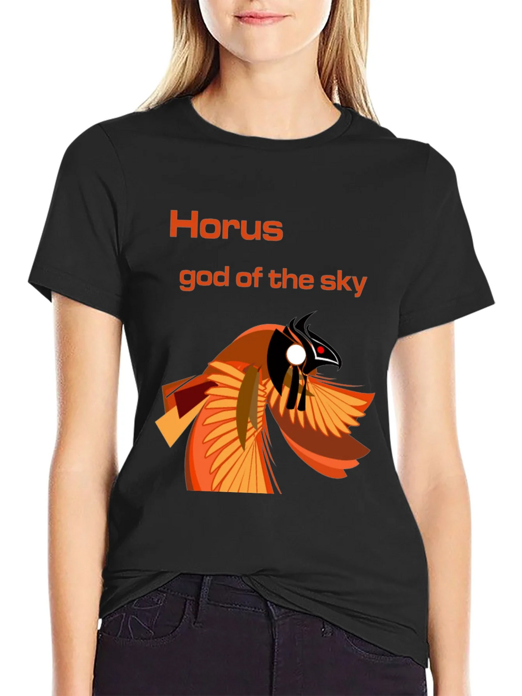Horus God of the Sky Graphic Tee - Black Cotton T-Shirt product image 1