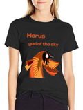 Horus God of the Sky Graphic Tee - Black Cotton T-Shirt product image 1