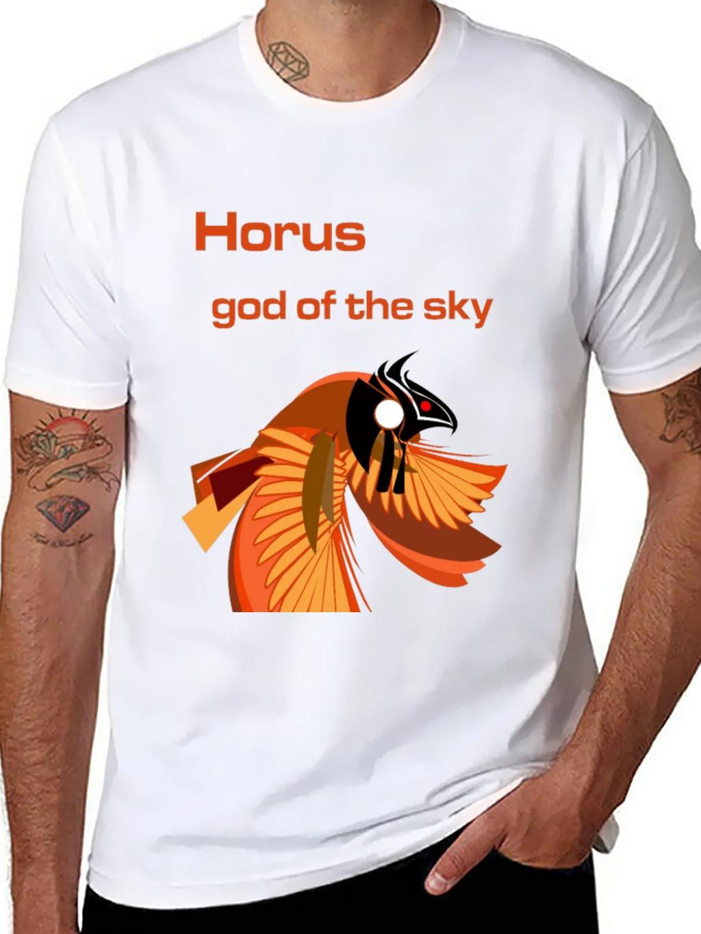 Horus God of the Sky Graphic Tee - Black Cotton T-Shirt product image 6