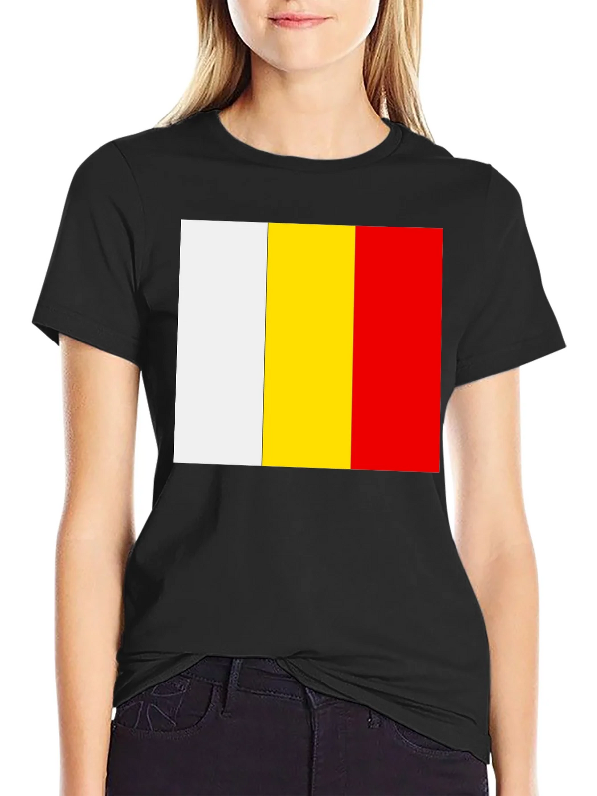Belgian Flag T-Shirt - Black Cotton Tee product image 2