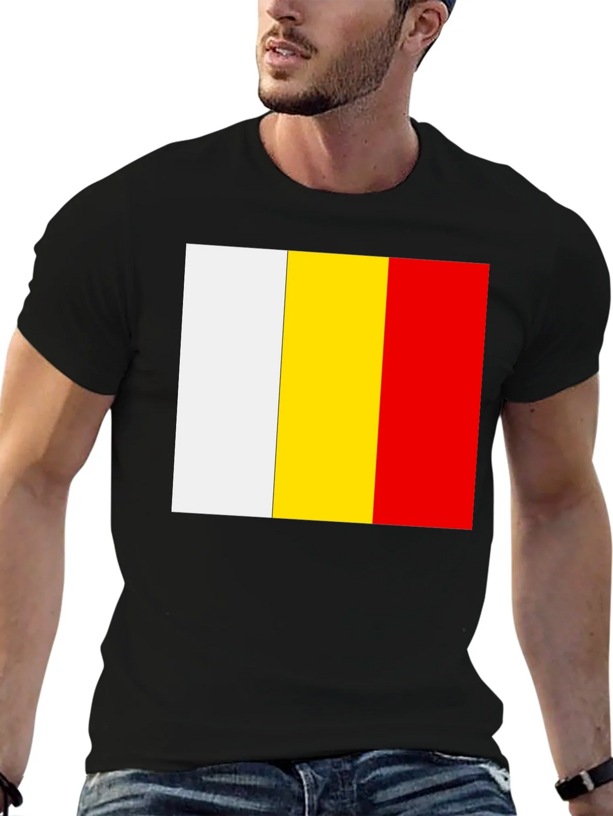 Belgian Flag T-Shirt - Black Cotton Tee product image 6