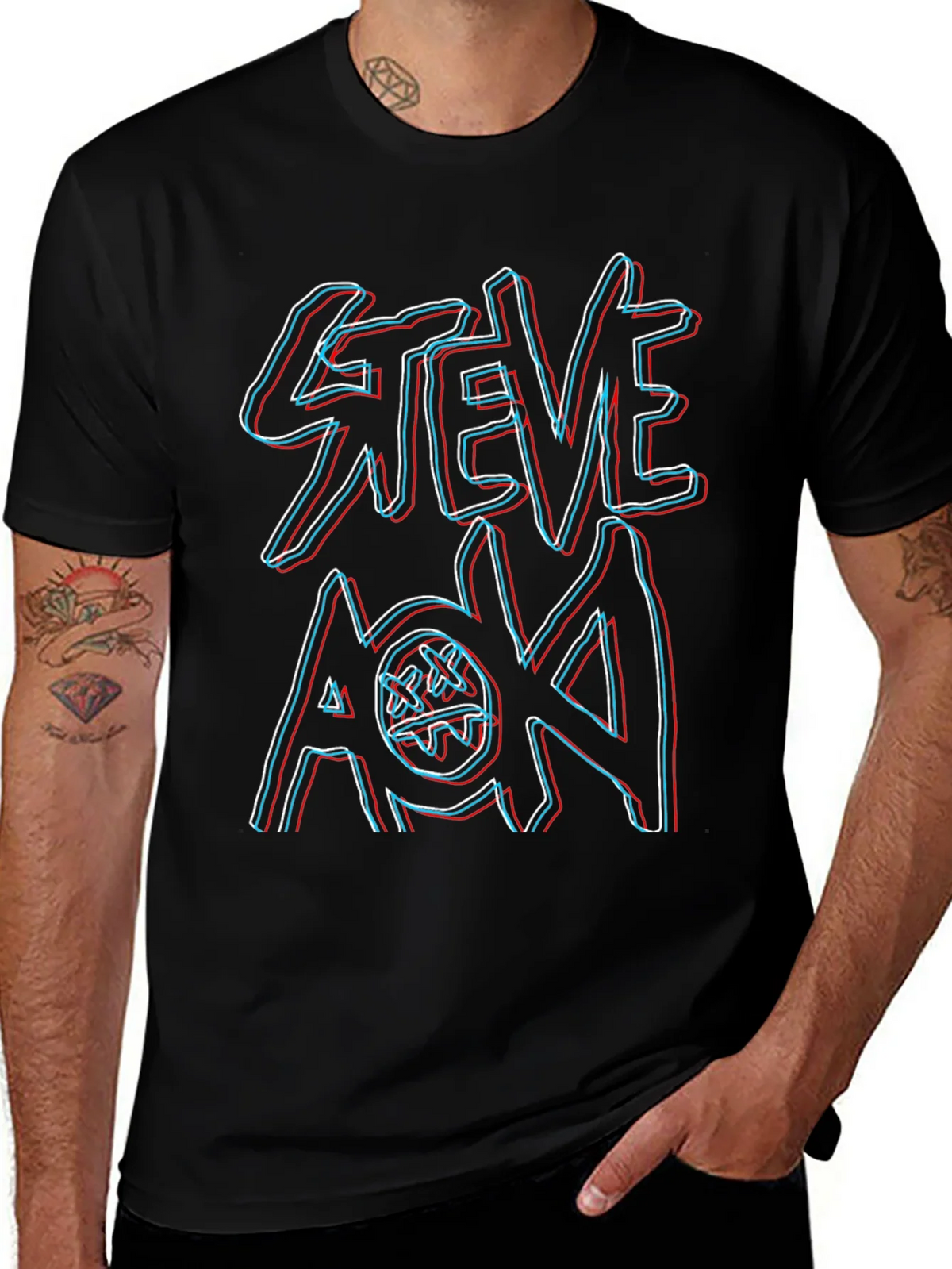 Steve Aoki Graphic Print Black T-Shirt product image 1