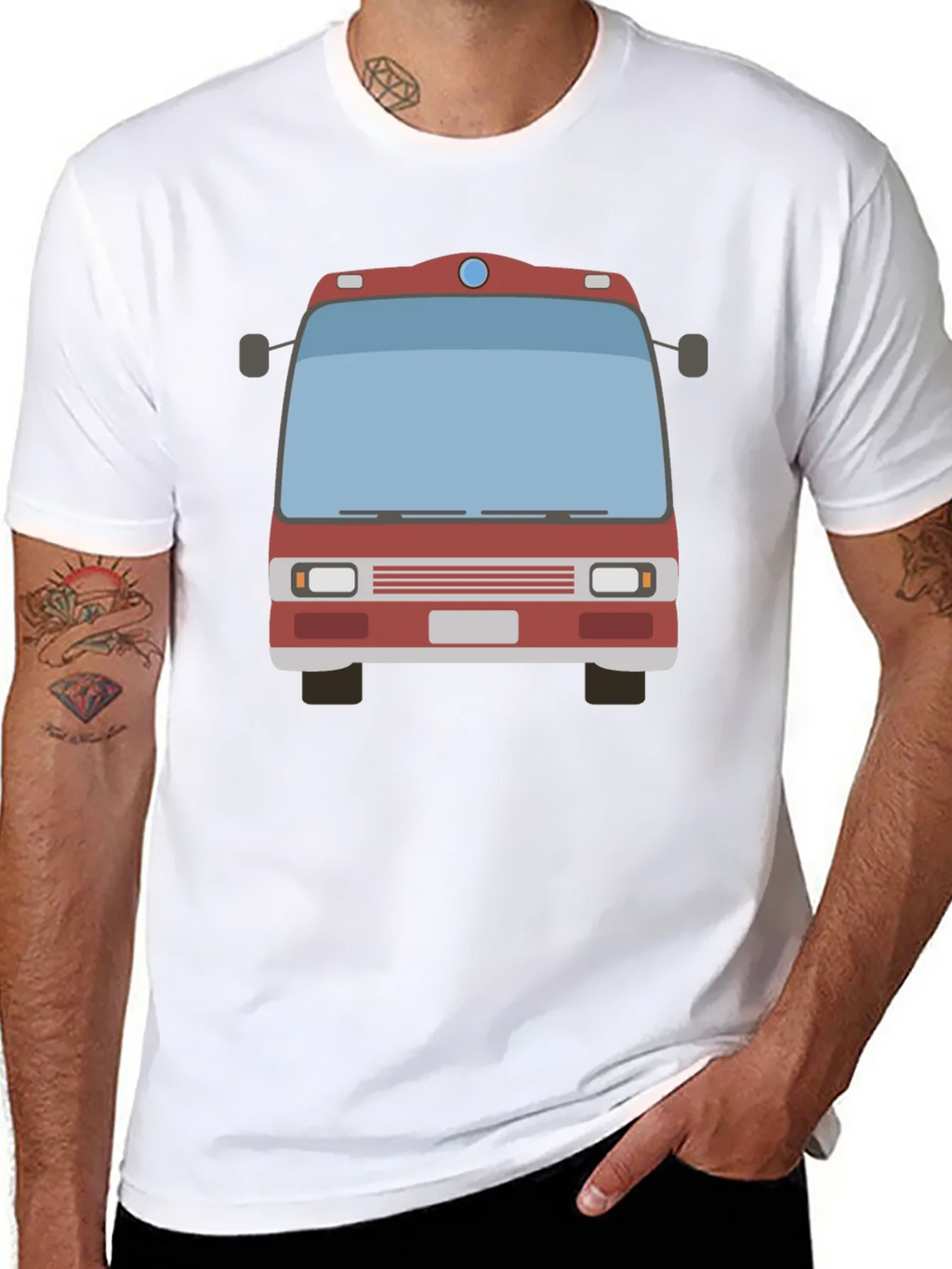 Fire Truck Graphic Tee - Black Casual T-Shirt product image 7