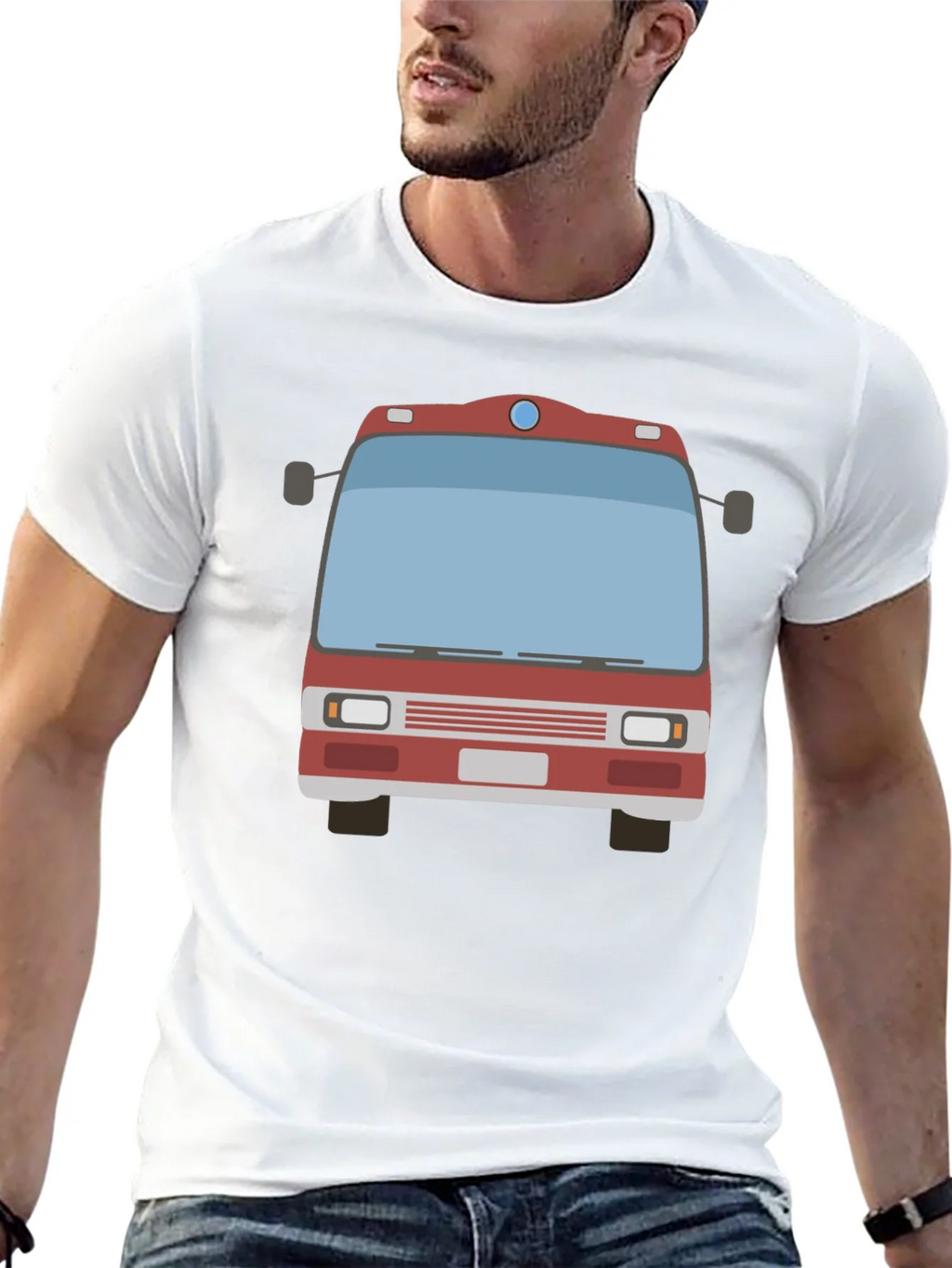 Fire Truck Graphic Tee - Black Casual T-Shirt product image 12