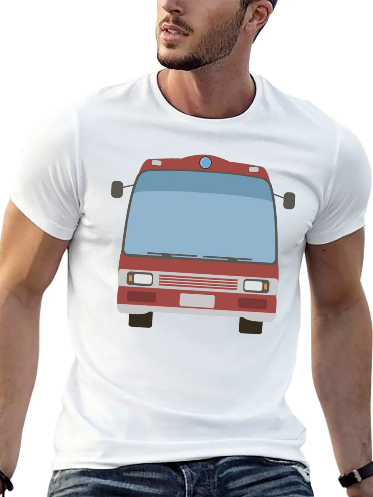Fire Truck Graphic Tee - Black Casual T-Shirt product image 12