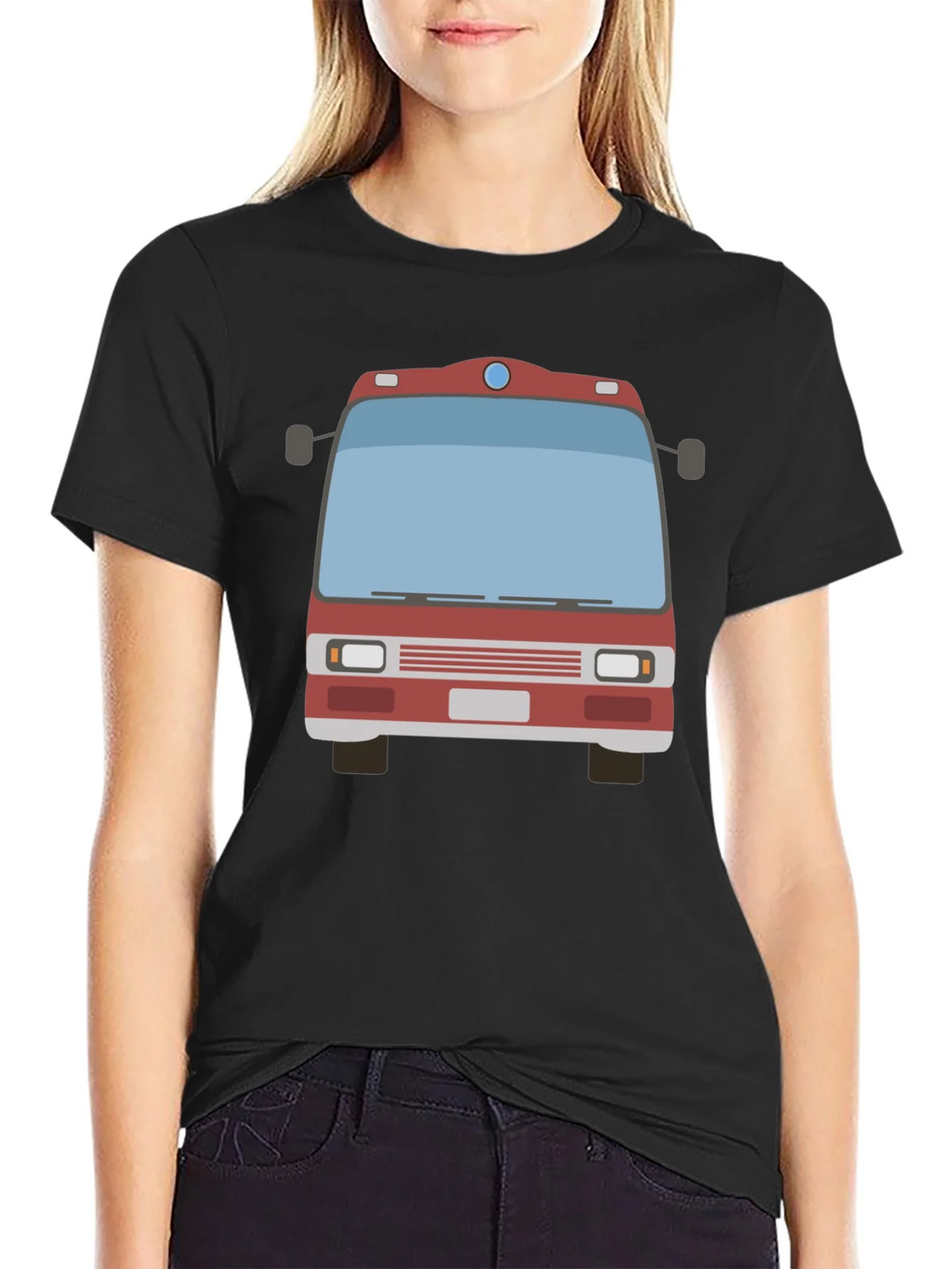 Fire Truck Graphic Tee - Black Casual T-Shirt product image 2