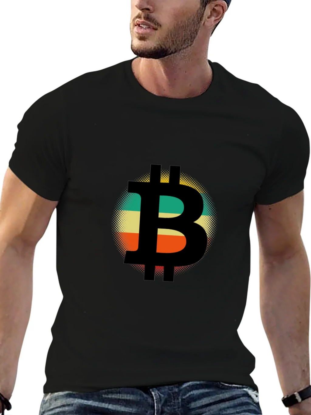 Bitcoin Retro Style T-Shirt - Black product image 6