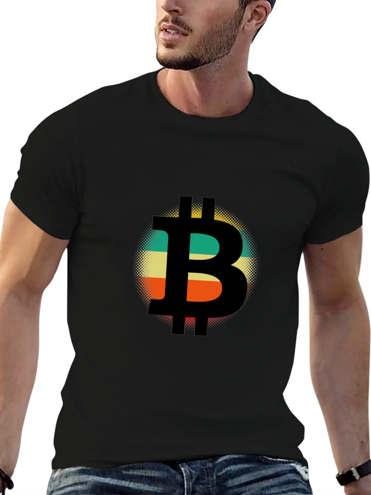 Bitcoin Retro Style T-Shirt - Black product image 6
