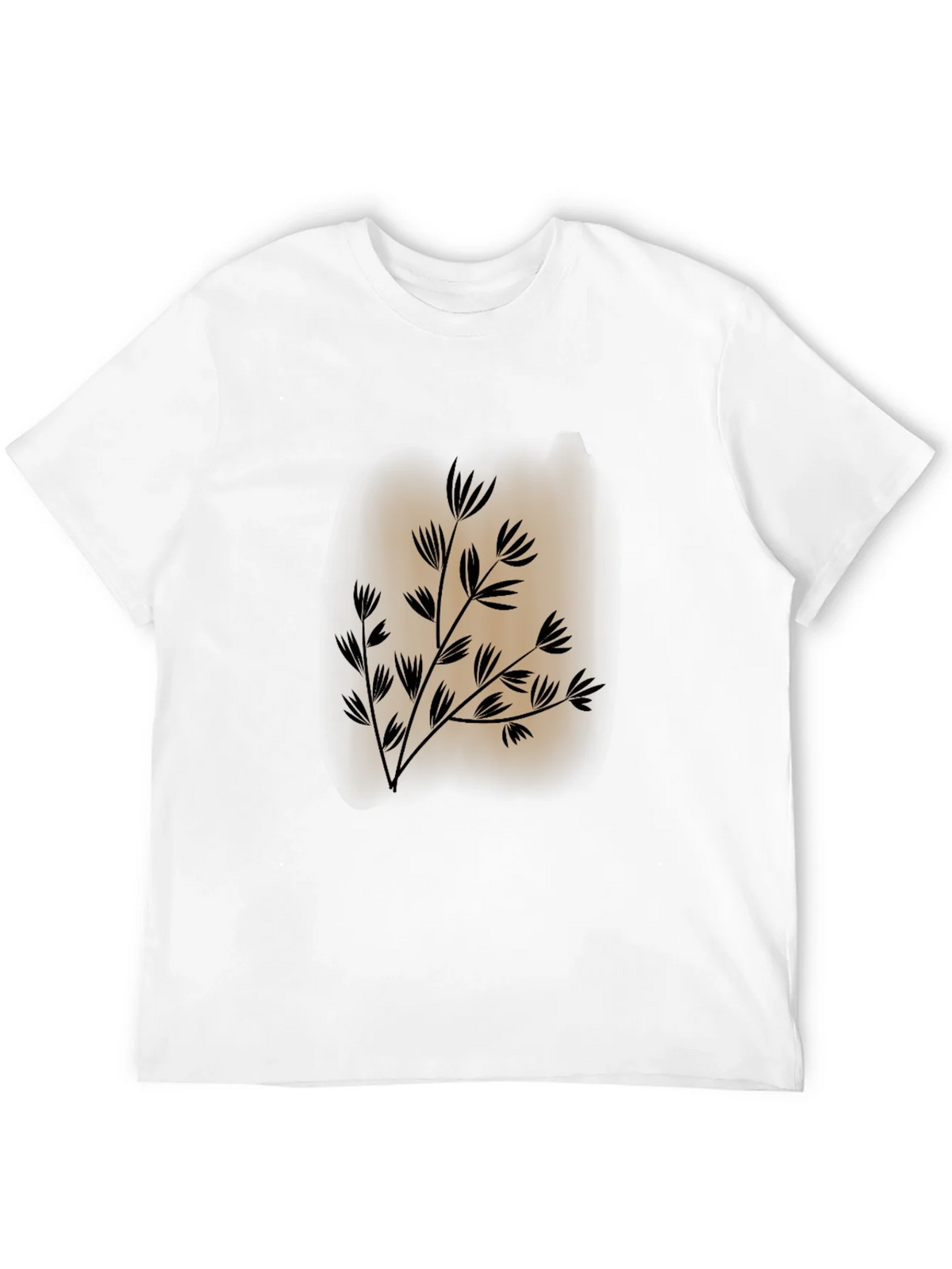 Mens Black Tee with Botanical Print product image 10