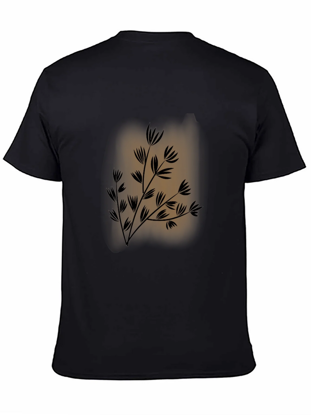 Mens Black Tee with Botanical Print product image 3