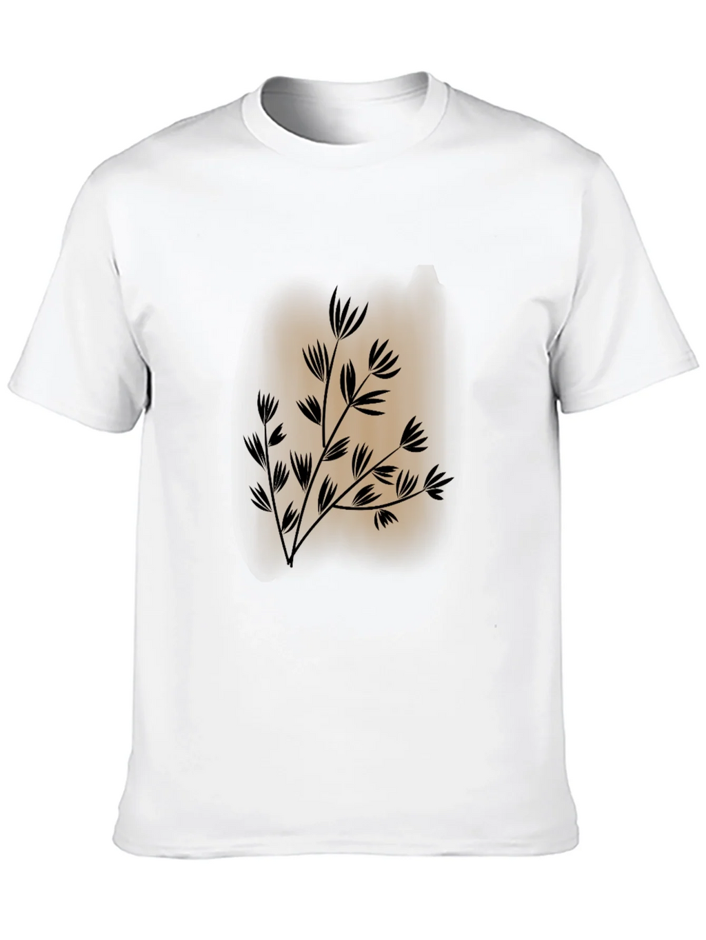 Mens Black Tee with Botanical Print product image 8