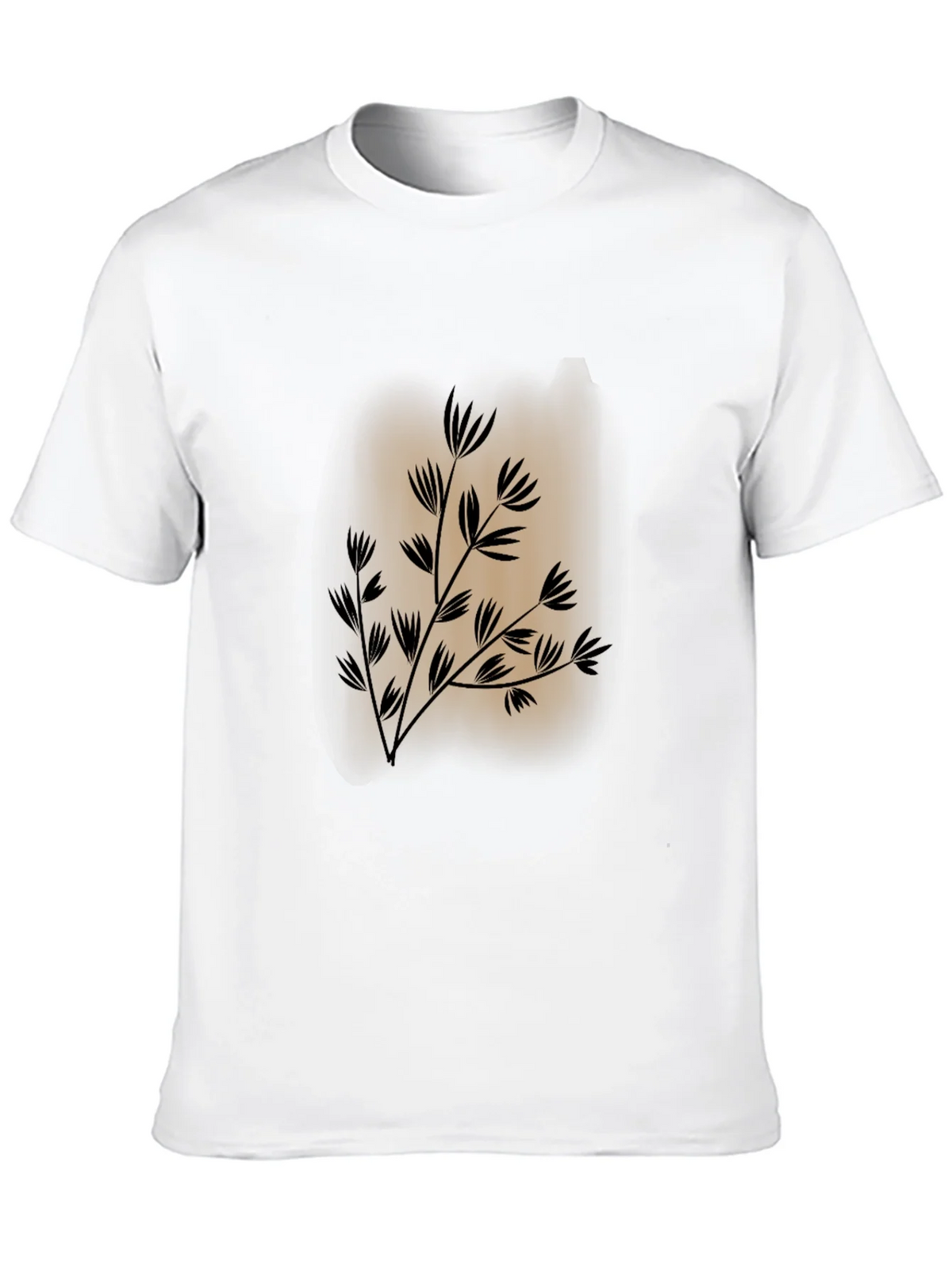 Mens Black Tee with Botanical Print product image 8