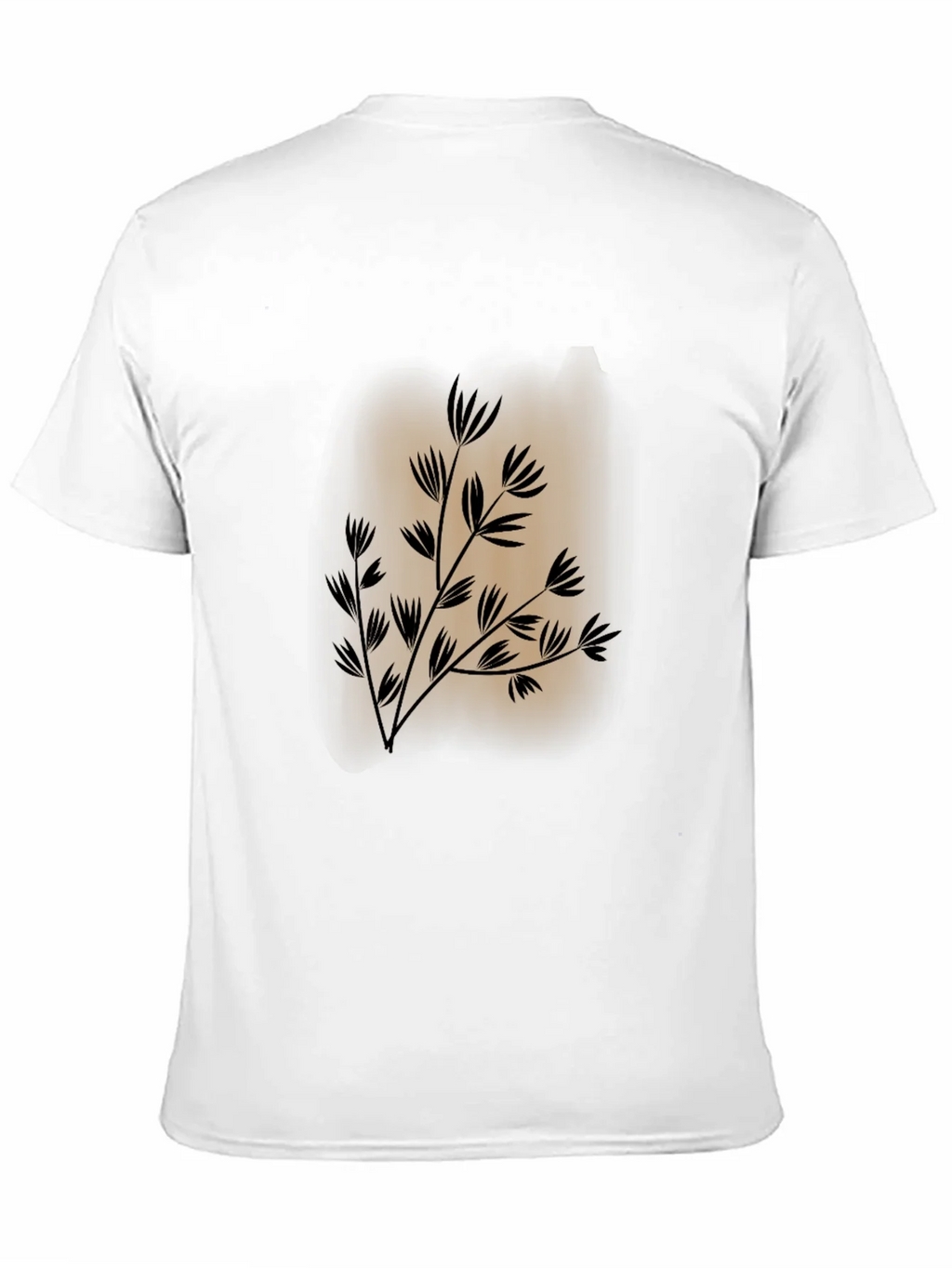 Mens Black Tee with Botanical Print product image 9