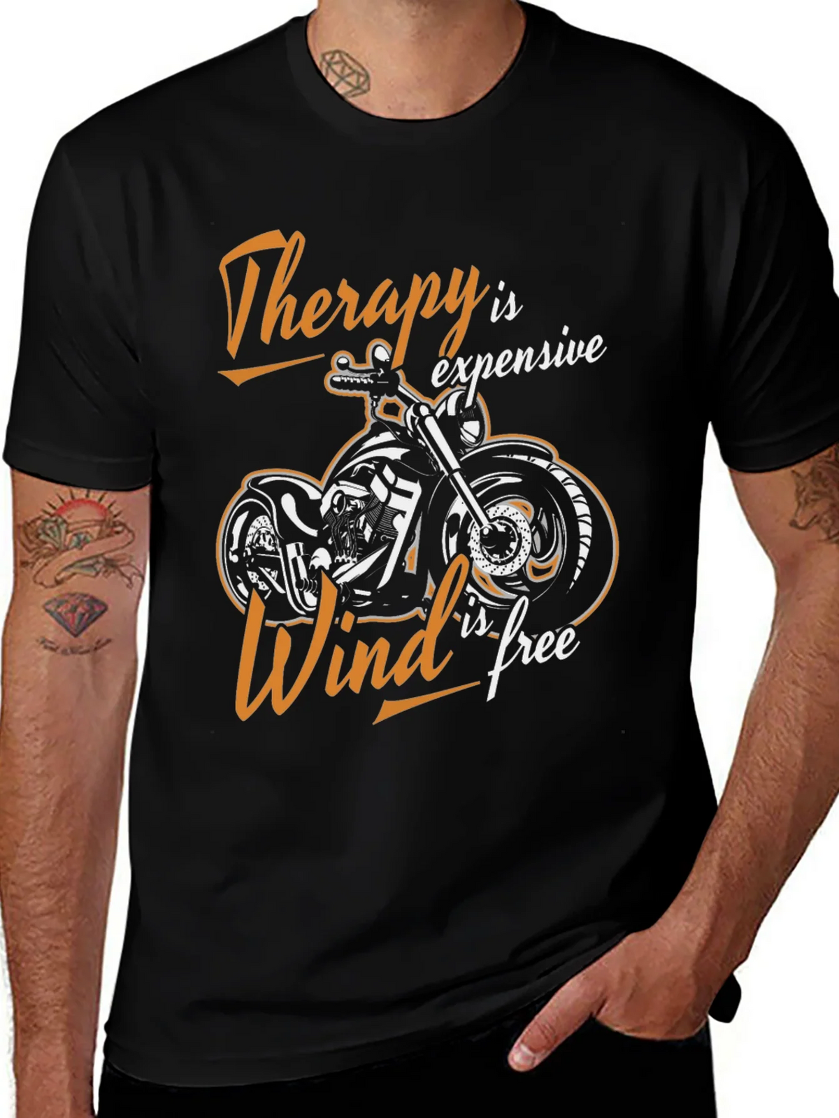 Therapy is Expensive Wind is Free Biker T-Shirt product image 1