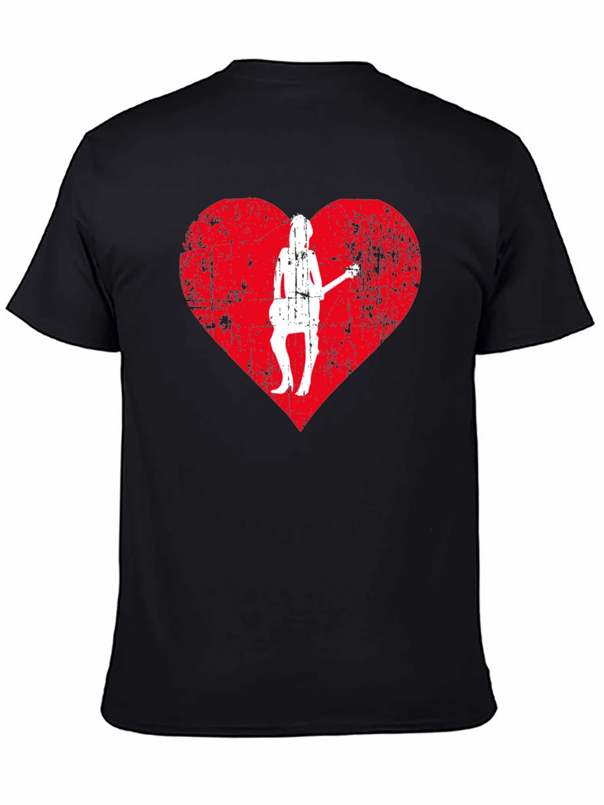 Guitar Girl Heart Graphic Tee - Black product image 4