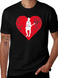 Guitar Girl Heart Graphic Tee - Black product image 1
