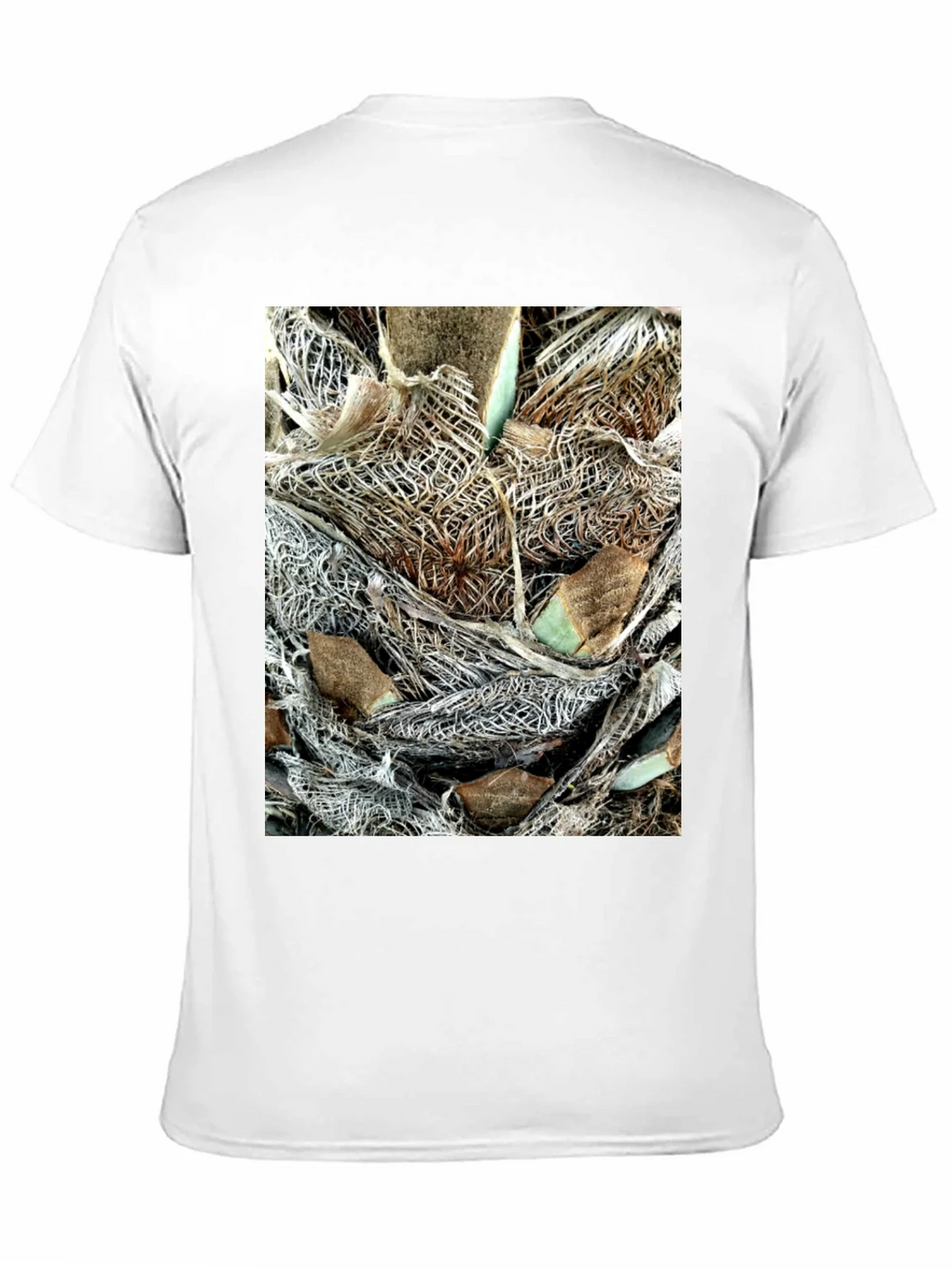 Textured Palm Bark Print Black T-Shirt product image 7