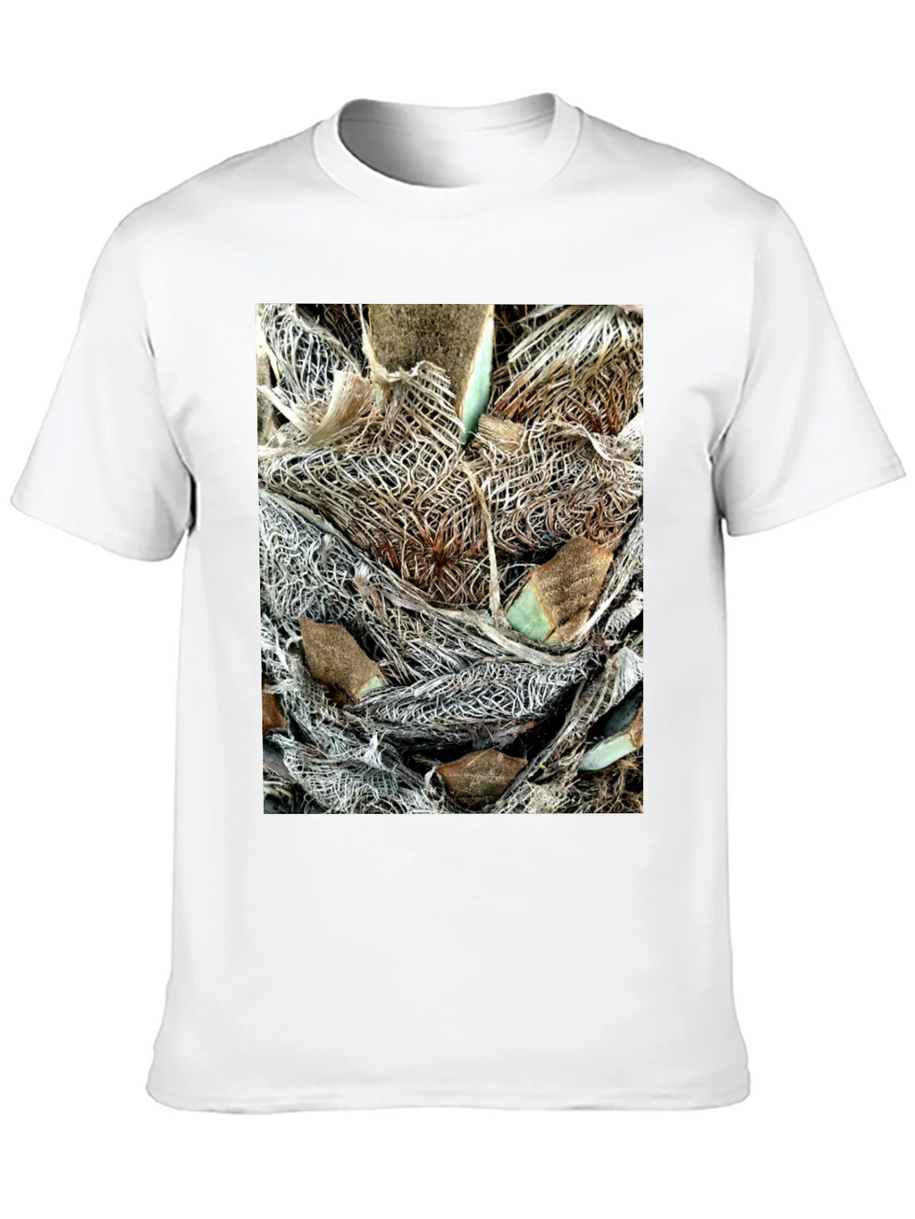 Textured Palm Bark Print Black T-Shirt product image 6