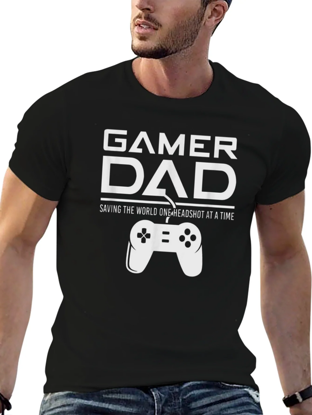 Gamer Dad T-Shirt - Saving the World One Headshot product image 5