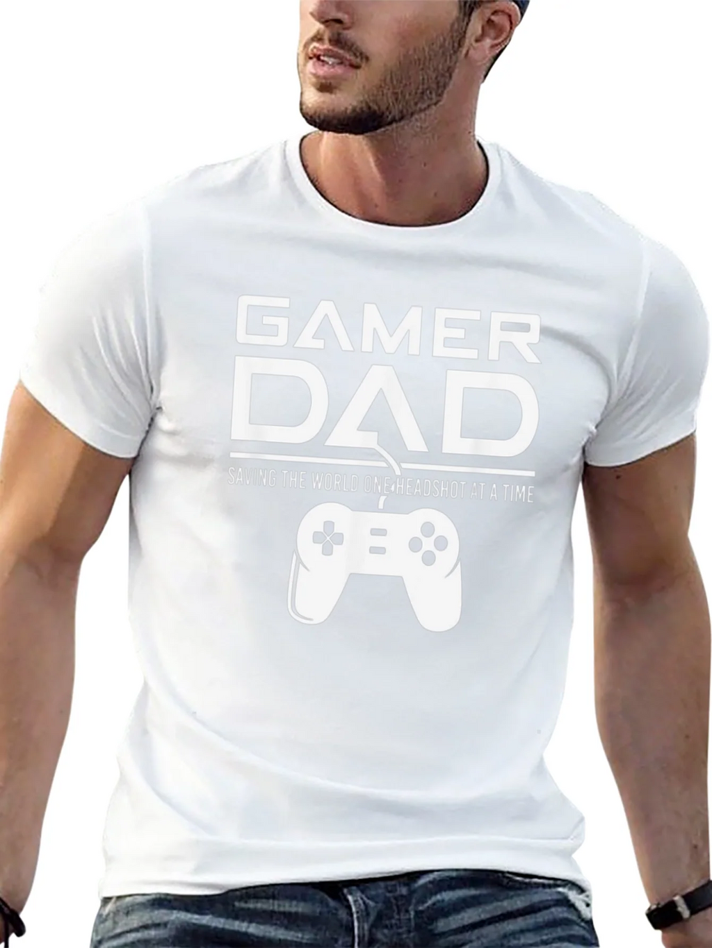 Gamer Dad T-Shirt - Saving the World One Headshot product image 10