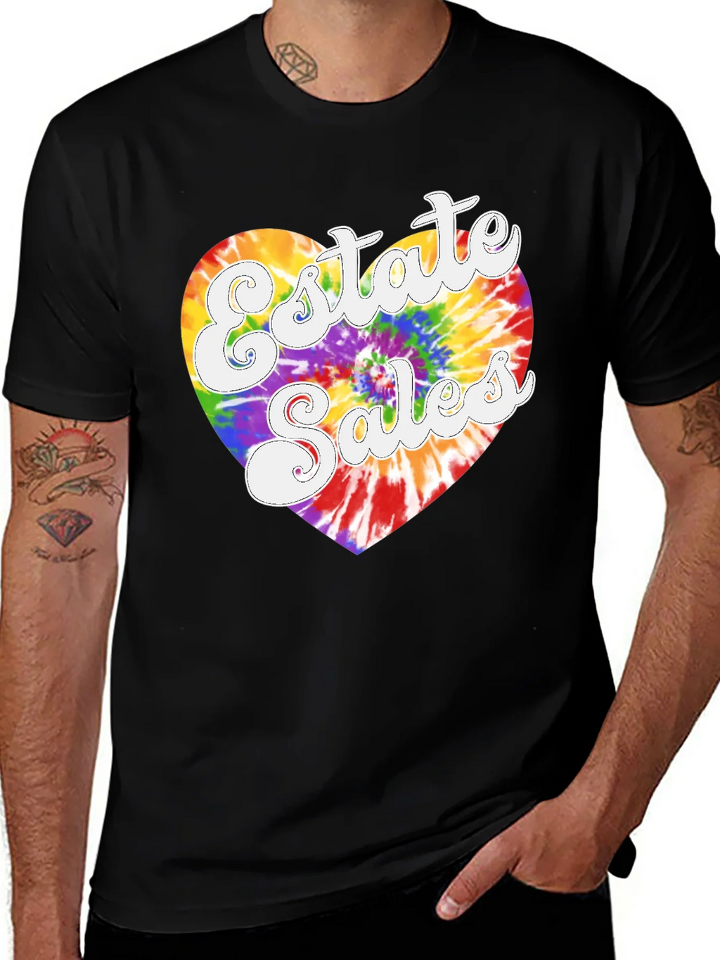Estate Sales Tie Dye Heart T-Shirt product image 1