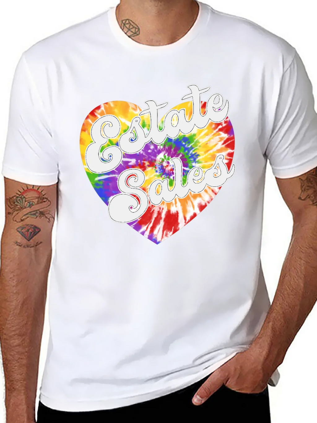 Estate Sales Tie Dye Heart T-Shirt product image 7