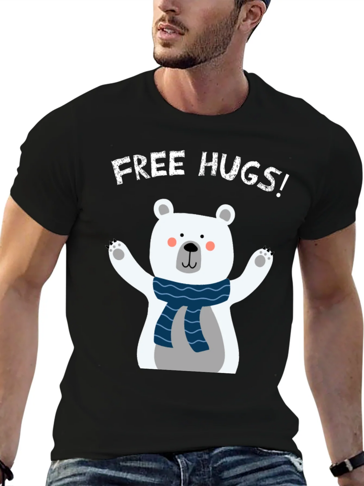 Free Hugs Polar Bear Graphic T-Shirt product image 2
