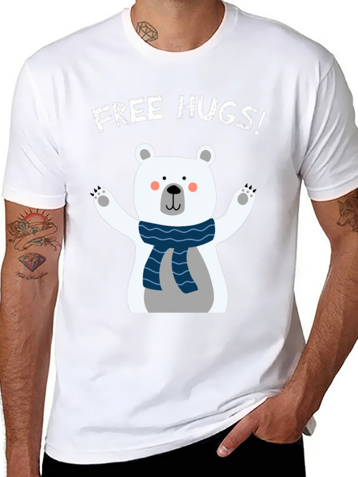 Free Hugs Polar Bear Graphic T-Shirt product image 3