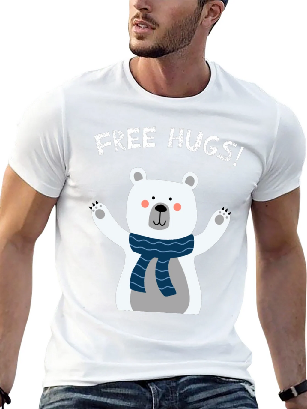 Free Hugs Polar Bear Graphic T-Shirt product image 8