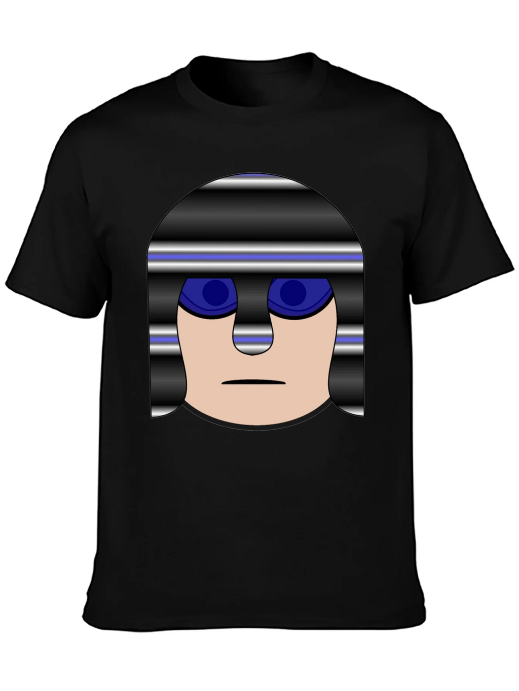 Mens Black T-Shirt with Cartoon Prisoner Graphic product image 3