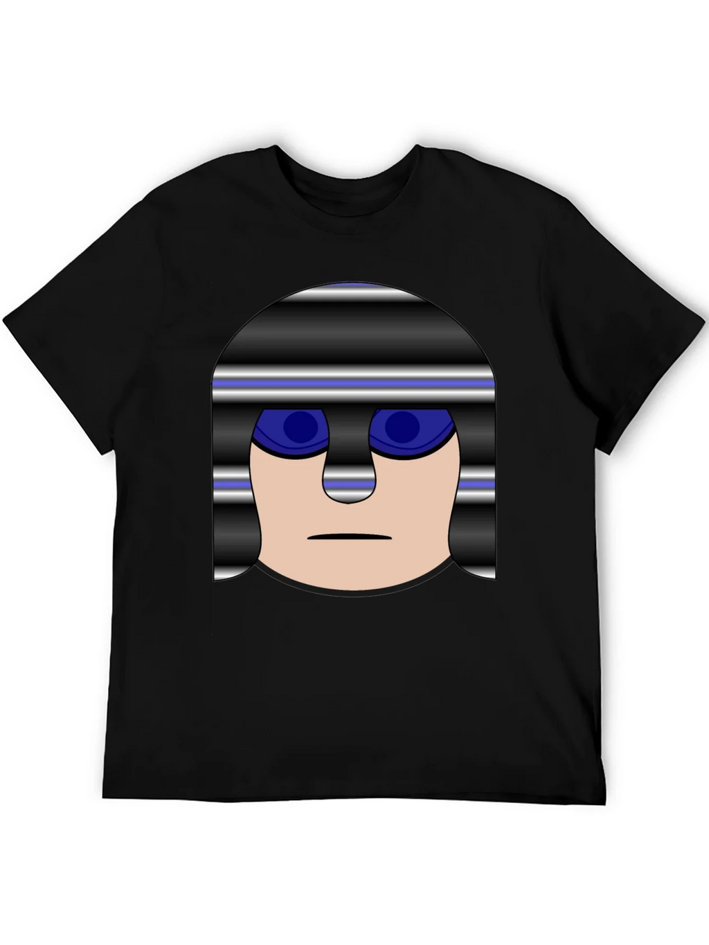 Mens Black T-Shirt with Cartoon Prisoner Graphic product image 5