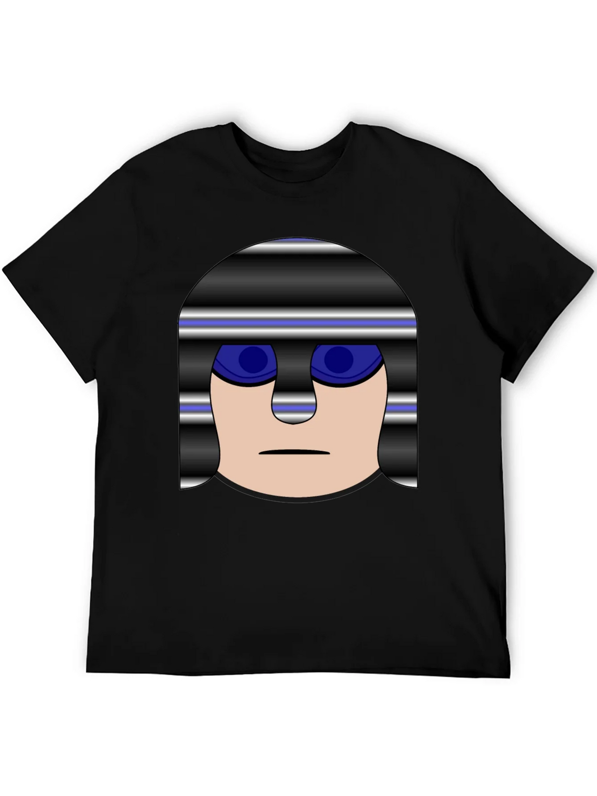 Mens Black T-Shirt with Cartoon Prisoner Graphic product image 5