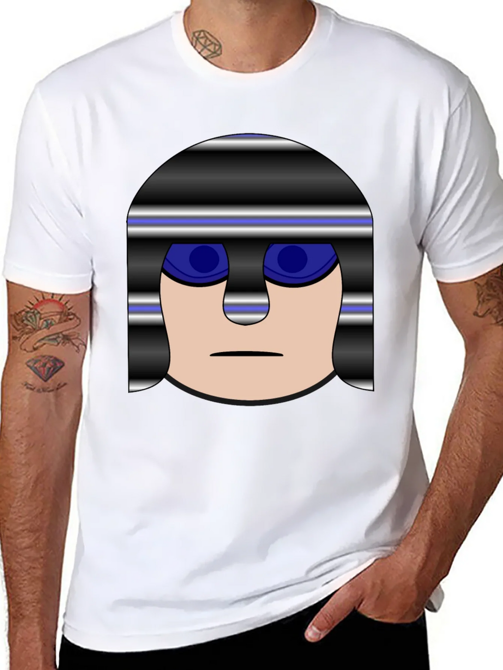 Mens Black T-Shirt with Cartoon Prisoner Graphic product image 7