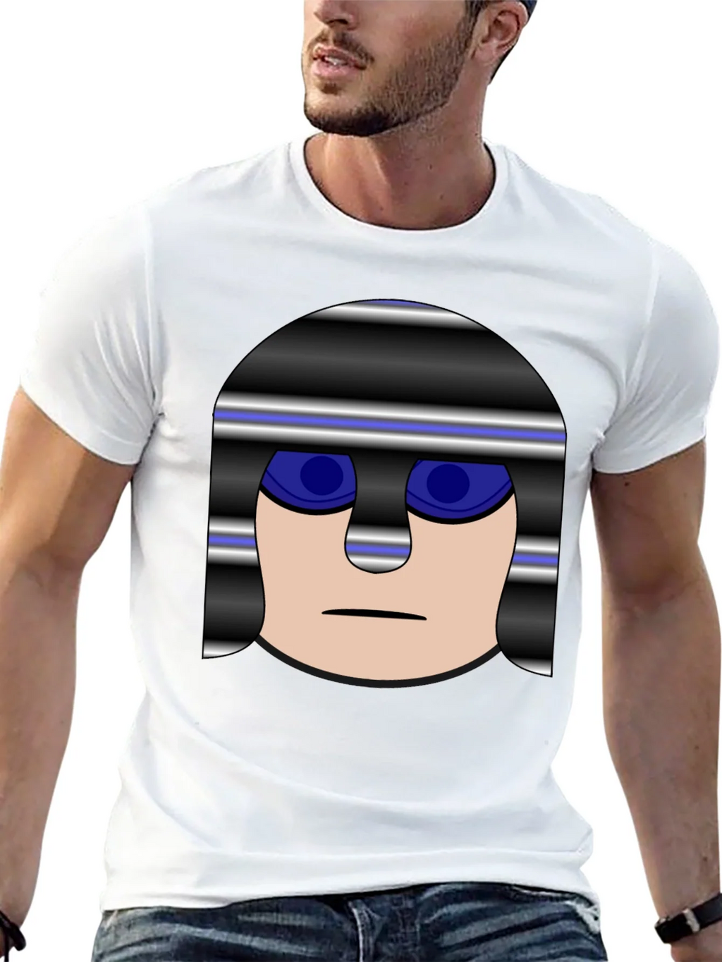 Mens Black T-Shirt with Cartoon Prisoner Graphic product image 12