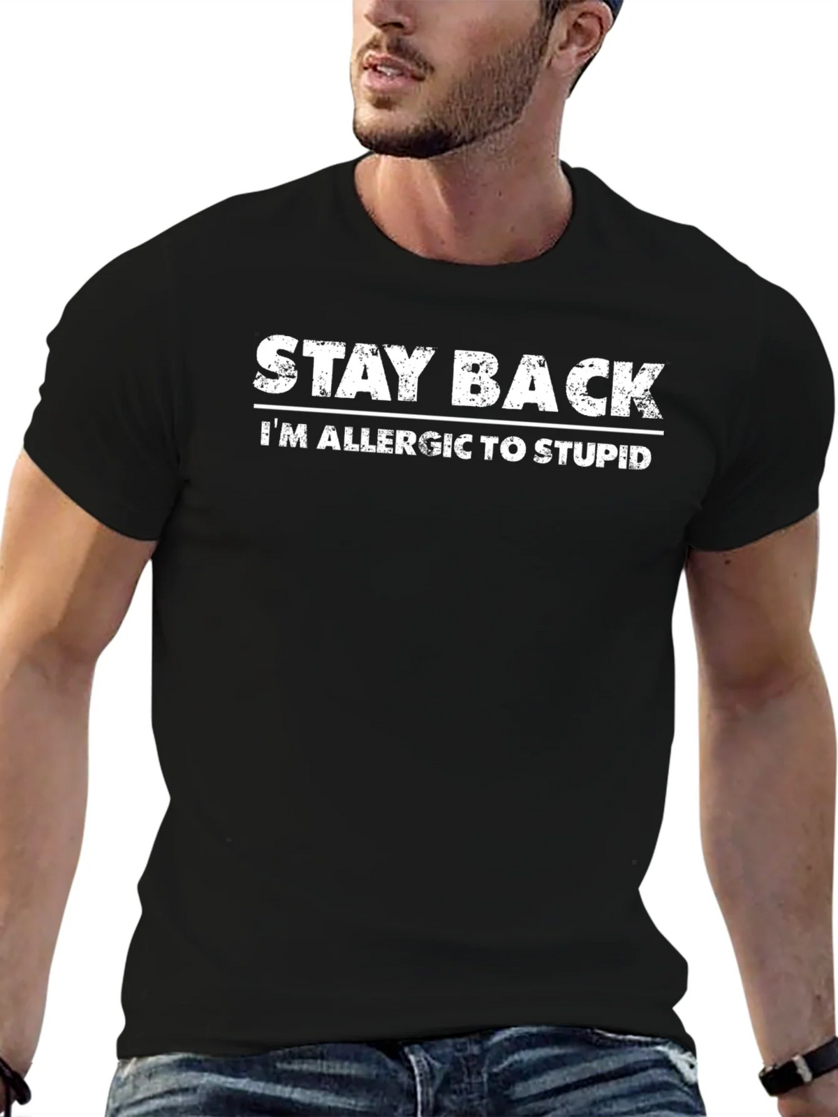 Stay Back Allergic to Stupid Graphic Tee product image 6