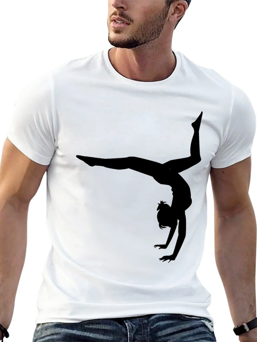 Gymnast Silhouette Black T-Shirt product image 12